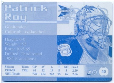 Patrick Roy Press Plate
