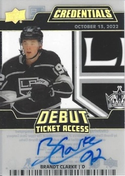 Upper Deck Credentials Debut Ticket Access Autograph Brandt Clarke