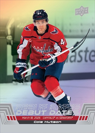 26-27 Upper Deck Debut Dates Cole Hutson