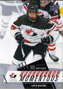 2024 Gavin McKenna Team Canada Juniors Propectus Momentus