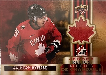 Quinton Byfield Tim Hortons Team Canada Relics RC